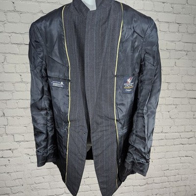 Austin Reed Navy 100% Wool Pinstriped 2 Button Notch Blazer Sport Coat USA 41L