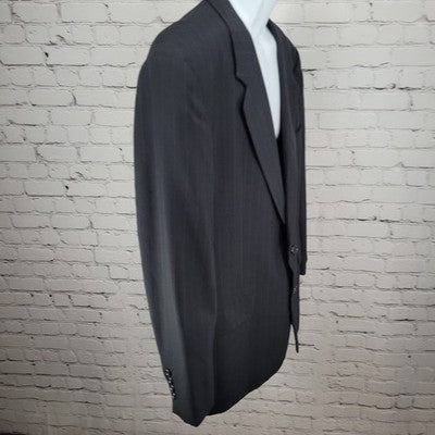 Hart Schaffner Marx Black 100% Wool Softly Tailored Blazer Sport Coat USA 44R