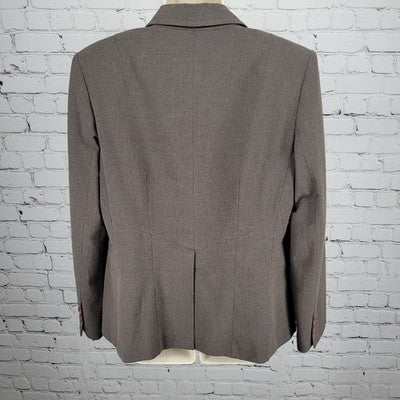 Perry Ellis Brown 1 Button Vented Lined Notch Blazer Women’s Suit Jacket Size 10