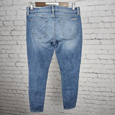 Hudson Blue Denim Light Medium Wash Low Rise Stretch Skinny Jeans 27 (28x27)