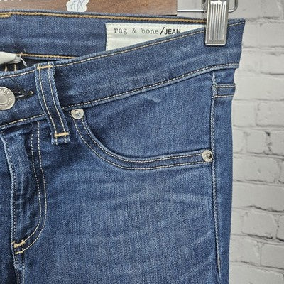 Rag & Bone Joshua Blue Skinny Low Rise Medium Wash Stretch Jeans USA 28 (28x30)