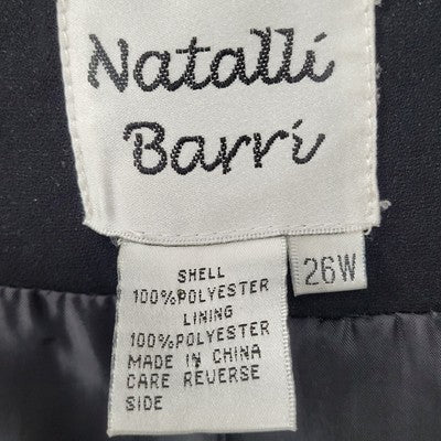 VTG Natalie Barri Black Shawl Lapel Beaded Embellished Blazer Jacket Size 26W
