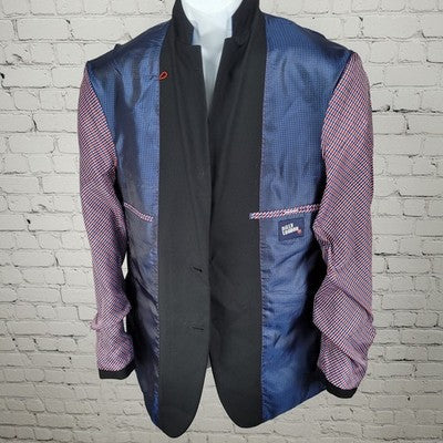 Billy London Black 2 Button Notch Double Vented Blazer Sport Coat Size 38R