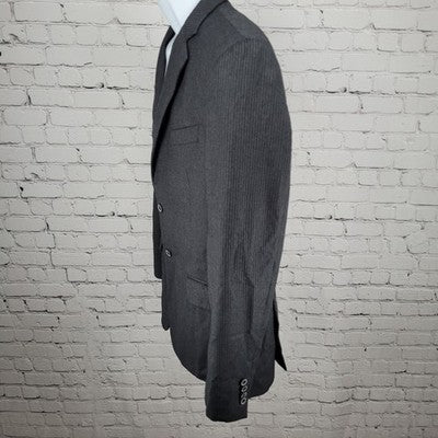 Joseph Abboud Grey 100% Wool Pinstriped 2 Button Blazer Sport Coat USA Made 40R