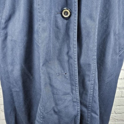 VTG F.S.L Collection Navy Belted Hood Removable Bodywarmer Liner Trench Coat 8P