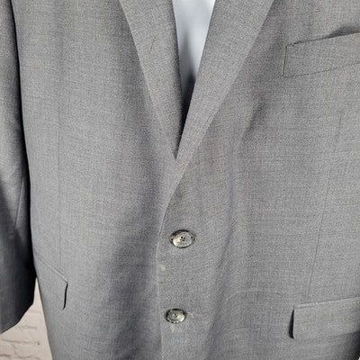 Joseph Abboud Grey 100% Wool Super 110's Blazer Sport Coat USA Made Size 52R