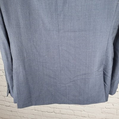 Strellson Blue 100% Wool Alecc Slim Fit Birds Eye Blazer Sport Coat 56 US 46