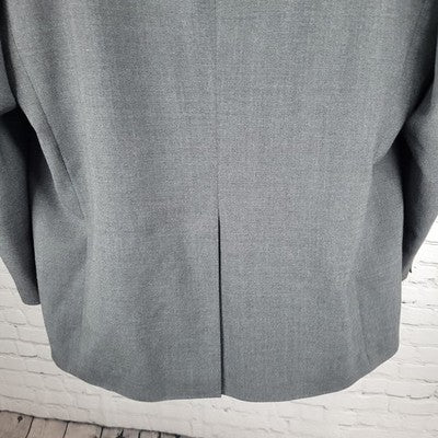 Stafford Grey Worsted Wool Blend 2 Button Notch Blazer Sport Coat Size 48R