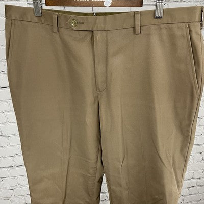 Jos A Bank Brown Cotton Twill Traveler’s Straight Leg Chino Pants Size 36x32