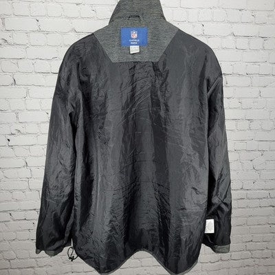 Cleveland Browns NFL Grey Reebok Full Zip Windbreaker Jacket Pockets Size XL