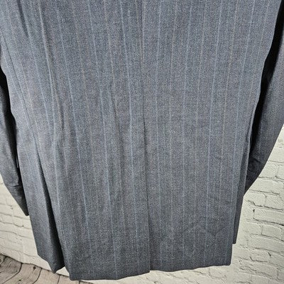 Austin Reed Navy 100% Wool Pinstriped 2 Button Notch Blazer Sport Coat USA 41L
