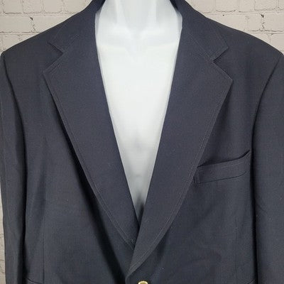 VTG Gino Pacelli Navy Satoria Finezza 2 Button Notch Blazer Sport Coat USA 53