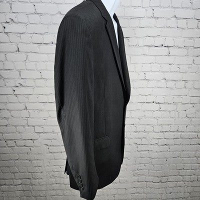 Jos A Bank Black 100% Wool Tailored Fit Travelers 2 Button Blazer Sport Coat 43R