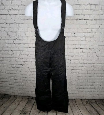VTG Peter J Black Insulated Adjustable Bootcut Snow Ski Bibs Pants Large L