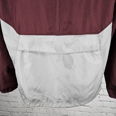 Texas State University Bobcats Maroon Logo 1/2 Zip Windbreaker Jacket Small S