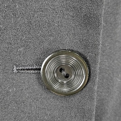 VTG Hucke Black Wool Blend European 2 Button Peak Blazer Suit Jacket 44 US L/XL
