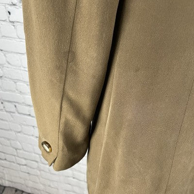 VTG Rena Rowan Brown 100% Silk Lightweight Lined Buttoned Pockets Jacket Size 6P