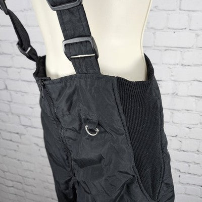 VTG Columbia Black Insulated Zip Snow Ski Winter Bib Pants Medium (28x28) *tear