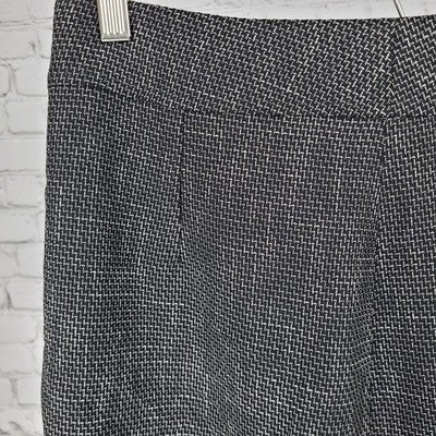 Georgiou Career Concept Black Pleated Hem Knee Length Lined Skirt Size 8 (29x21)