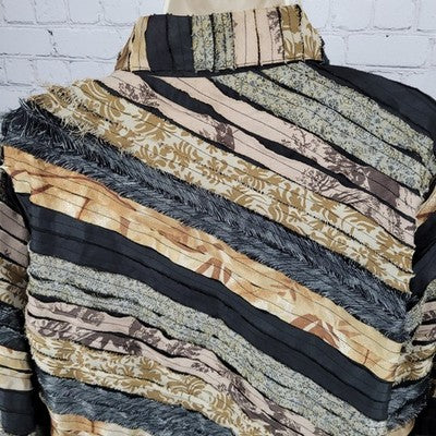 Keren Hart Multicolor Lightweight Long Sleeve Buttoned Collared Jacket Medium M