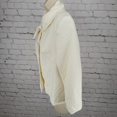 Citrine Collection Ivory Glitter Buttoned Lined Jacket Canada Made Size 10