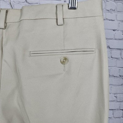 Jos A Bank Beige Traveler Tailored Fit Flat Front Straight Leg Dress Pants 32x30