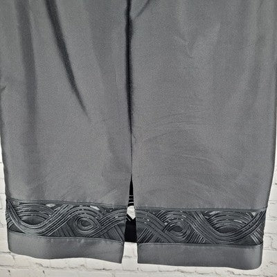 Adrianna Papell Evening Essentials Black Silk Blend Knee Length Straight Skirt 8