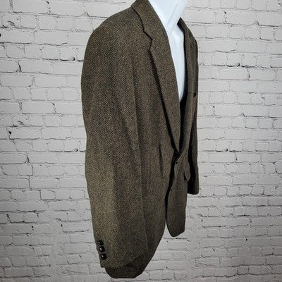 Austin Leeds Green Tweed 2 Button Single Vented Notch Blazer Sport Coat 40S