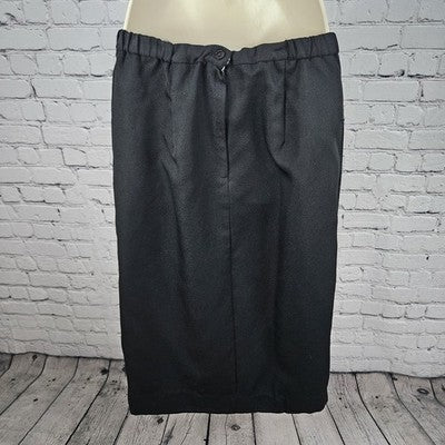 VTG Roaman's Black Gold Skirt Suit Set 2 Piece Double Breasted Jacket Medium M