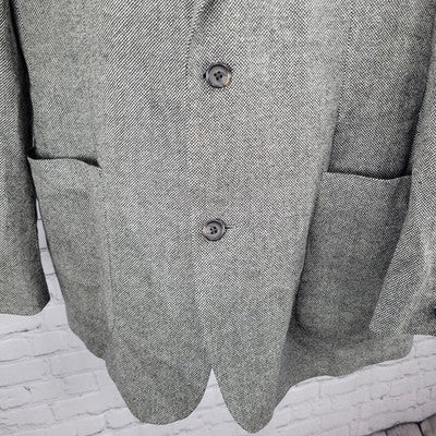 Ralph Ralph Lauren Black Beige 100% Lambs Wool 2 Button Blazer Sport Coat 42L