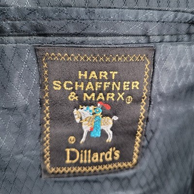 Hart Schaffner Marx Navy 100% Wool Pinstriped 2 Button Blazer Sport Coat USA 40R