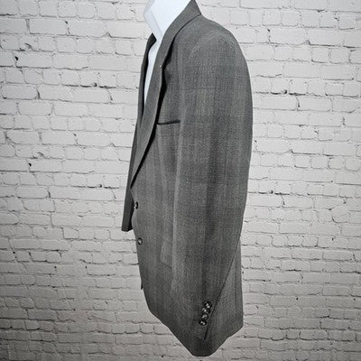 VTG Hart Schaffner Marx Grey Wool Blend Viracle Notch Blazer Sport Coat USA 44R