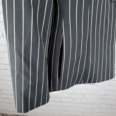 Austin Reed Black Striped 100% Worsted Wool Peak Blazer Jacket USA Petite 4P