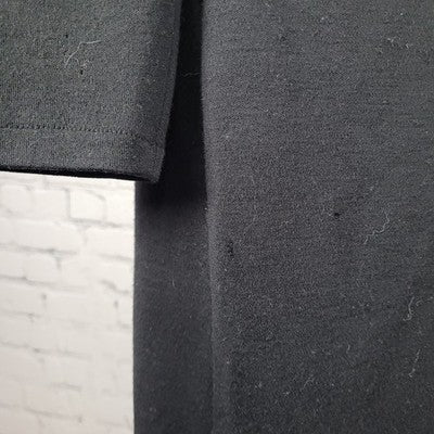 Lafayette 148 Black 100% Wool Long Sleeve Cowl Neck Side Slit Dress Size 12
