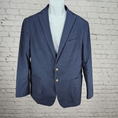 Jos A Bank Navy Tailored Fit Relaxed Tailoring 2 Button Blazer Sport Coat 44R