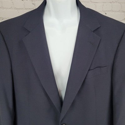 Jos A Bank Navy 100% Wool 2 Button Single Vented Notch Blazer Sport Coat 42R