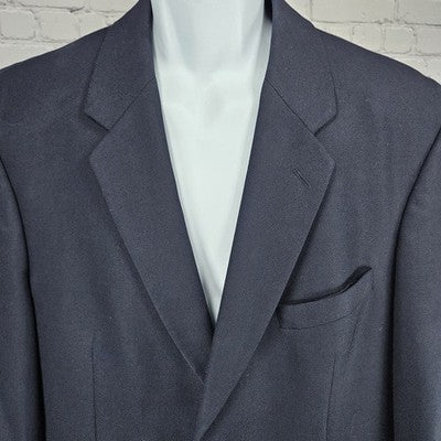 VTG Ralph Ralph Lauren Navy 100% Wool 2 Button Notch Blazer Sport Coat 42R
