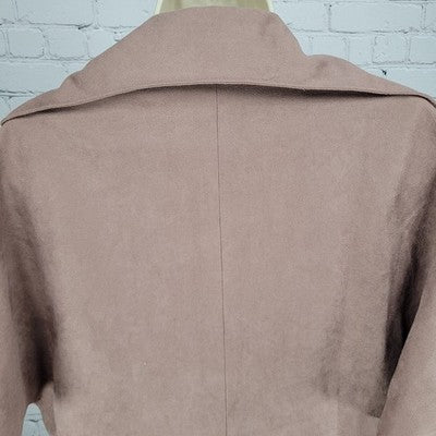 VTG Alorna Light Purple Faux Suede Short Sleeve Lined Lightweight Jacket Small S