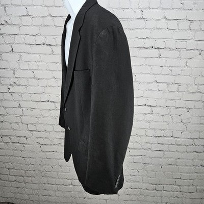 Jos A Bank Black 100% Wool 2 Button Single Vented Notch Blazer Sport Coat 44R