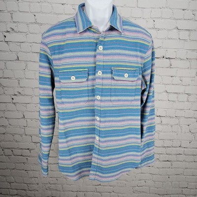 The Nutter Multicolor Striped Shacket Button Up Point Collar Shirt USA Large L