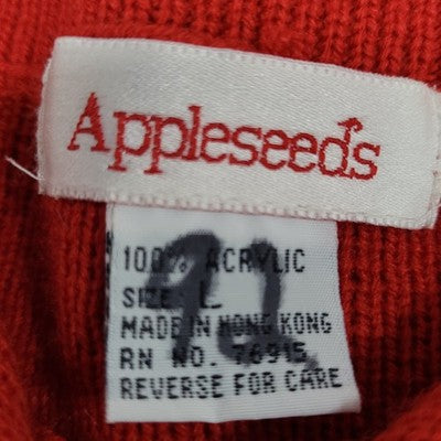 VTG Appleseed's Red Button Up Long Sleeve Cardigan Sweater Size Large L
