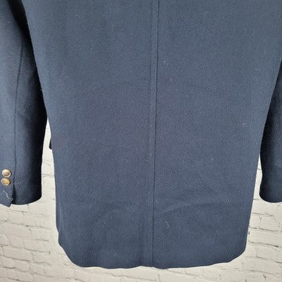 VTG Liz Sport Claiborne Navy Wool Button Notch Lined Blazer Suit Jacket Size 6P