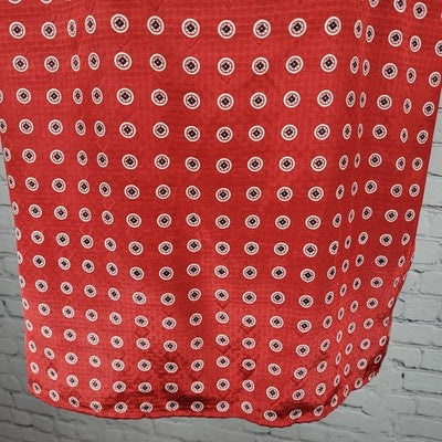 VTG Jos A Bank Clothiers Red Satin Geometric Shoulder Pads Short Sleeve Top 10