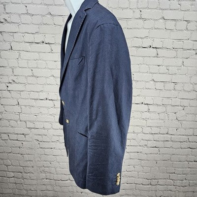 Jos A Bank Navy Tailored Fit Relaxed Tailoring 2 Button Blazer Sport Coat 44R