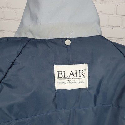 VTG Blair Blue Thinsulate Zip & Snap Utility Workwear Jacket USA Made Size XL