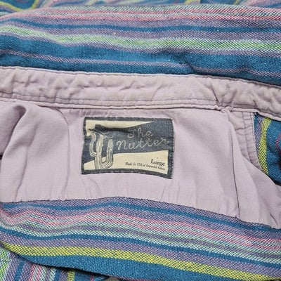 The Nutter Multicolor Striped Shacket Button Up Point Collar Shirt USA Large L