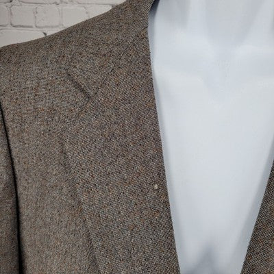 VTG Cardin Grey Brown Couture Collection 2 Button Notch Blazer Sport Coat USA 41