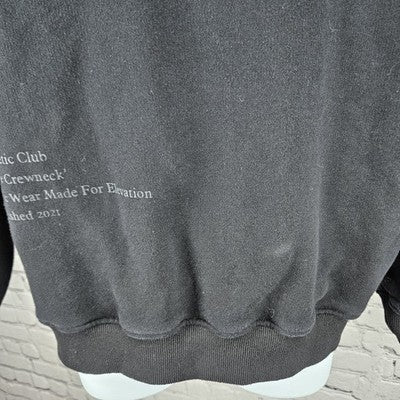 Ice Athletic Club Black 100% Cotton Crewneck Logo Pullover Sweatshirt Large L