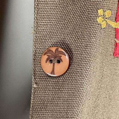 Hearts Of Palm Brown Floral Embroidered Buttoned Lightweight Jacket Size 8