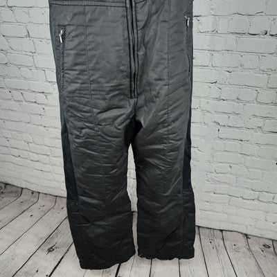 VTG Peter J Black Insulated Adjustable Bootcut Snow Ski Bibs Pants Large L